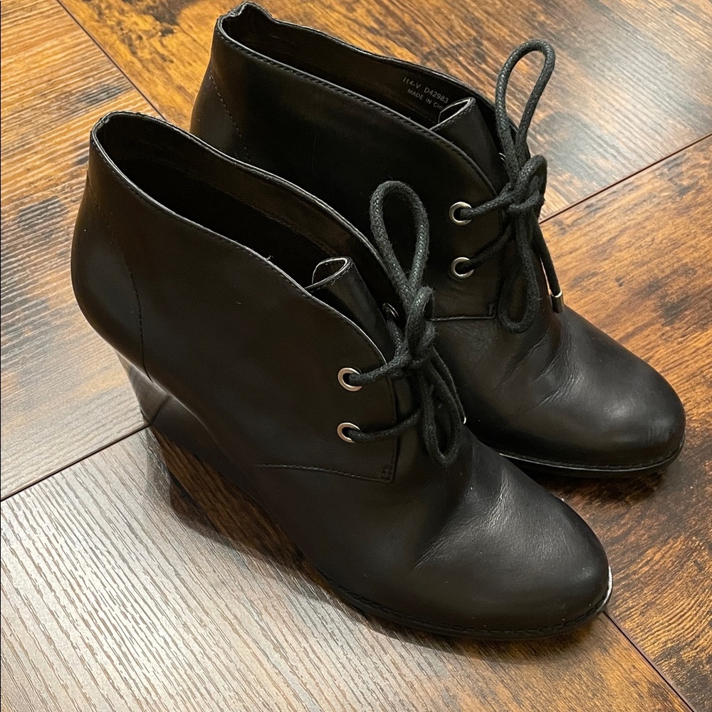 Cole Haan Black Wedge Booties
